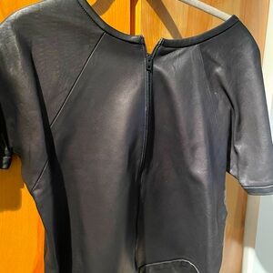 rag & bone loose fit short-sleave leather top/jacket